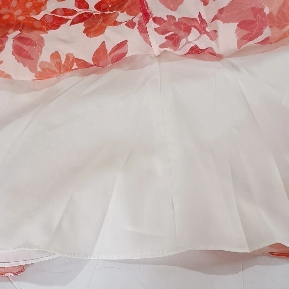 Bonnie Jean Floral Orange and Pink Girls Sundress. Size 10